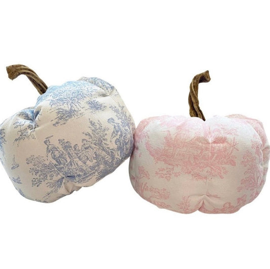 Toile Pumpkin I Pink Pumpkin I Blue Pumpkin I Baby Pumpkin I Fabric Pumpkin I Fall Gift I Fall Decor