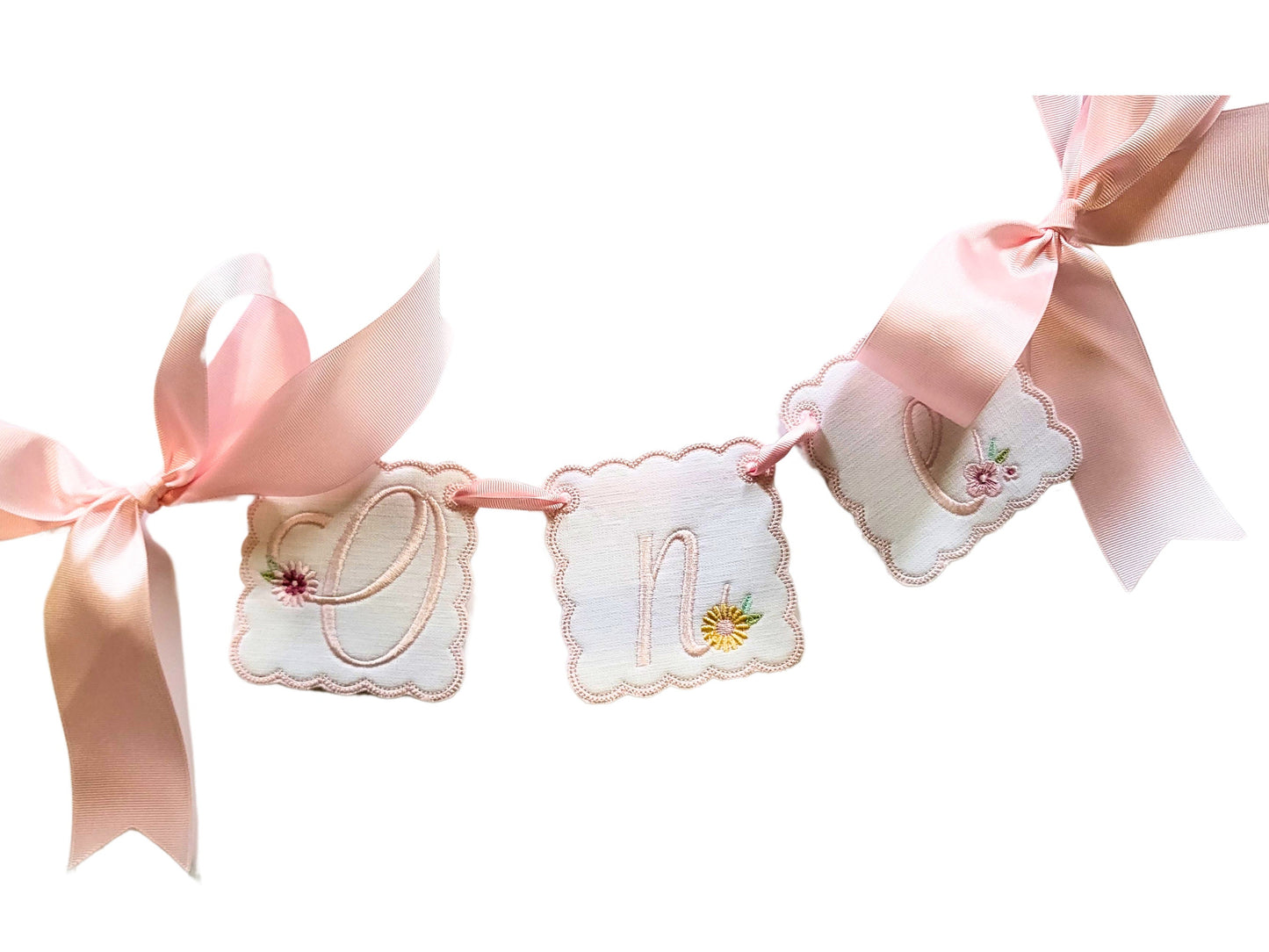 Holly Cottage Floral Highchair Banner I One Banner I Keepsake Birthday Party Bunting I Daisy Party Decor I Baby's 1st Birthday Party Banner