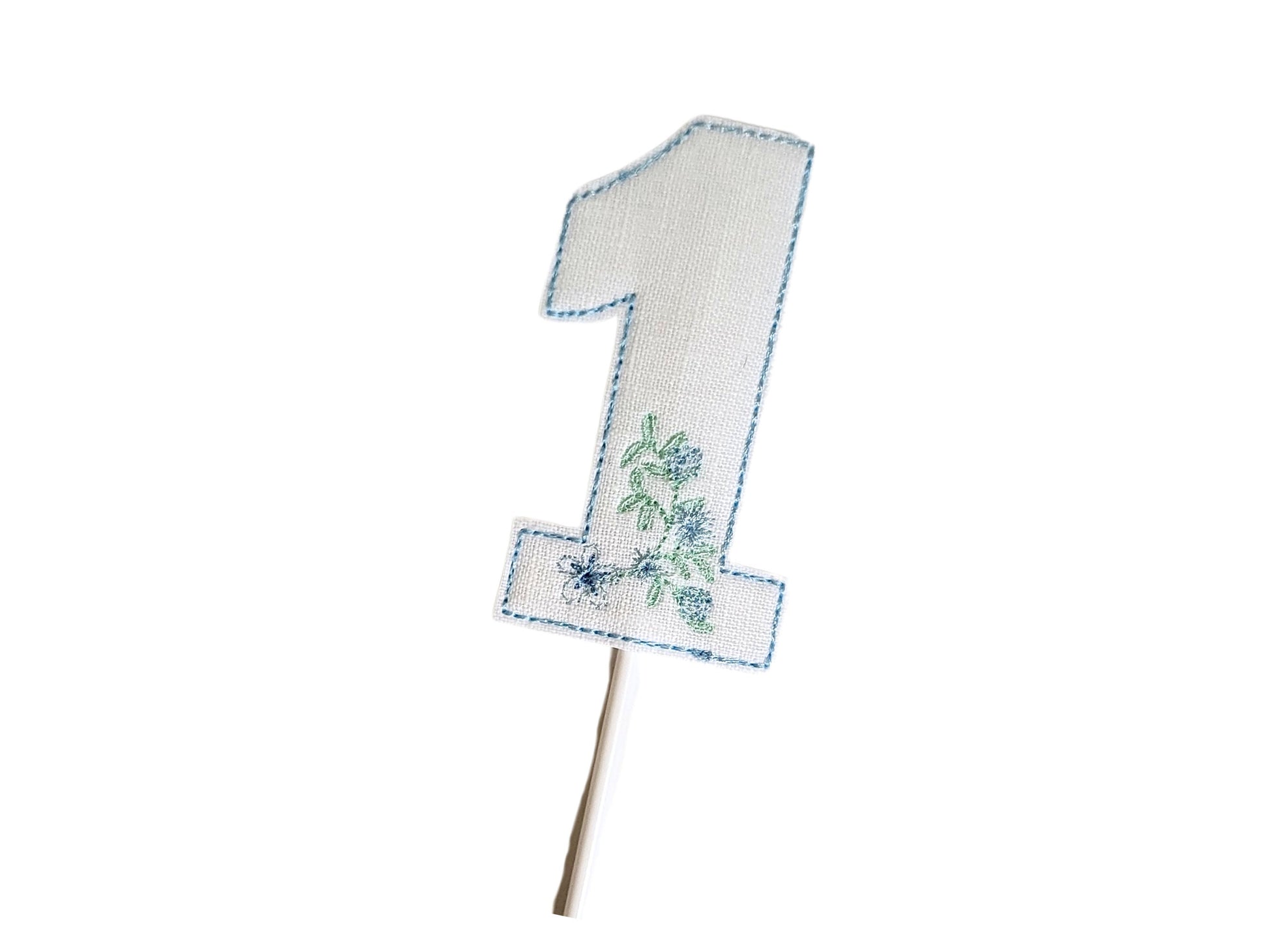 Southern Floral Cake Topper I Blue White Birthday Party Cake Topper I Classic Party Cake Topper I Cake Smash Topper I One Cake Topper