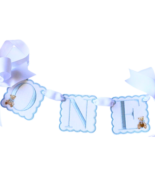 Storybook Bear Banner Blue