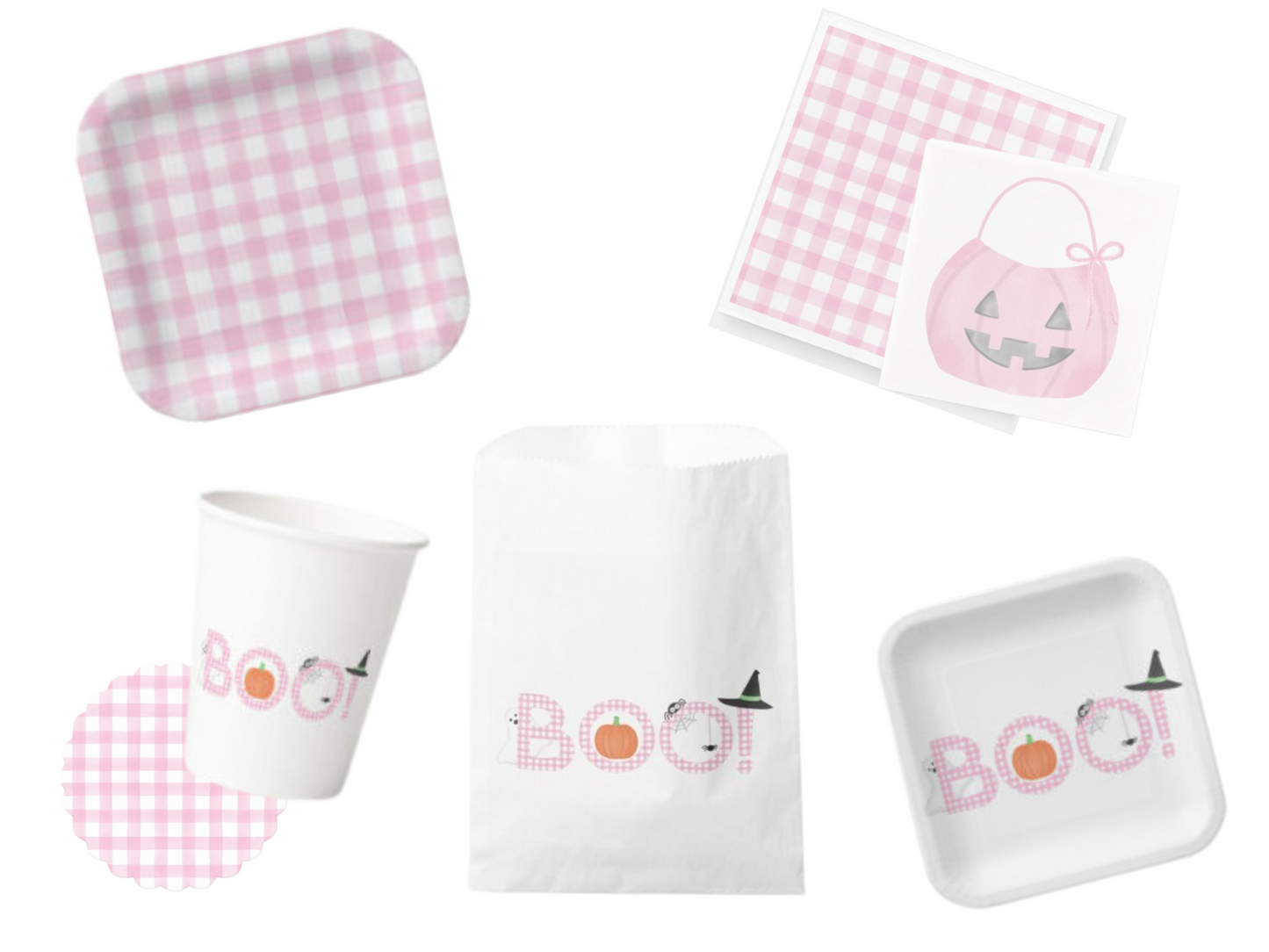 Pink BOO Treat Bags, Set of 12