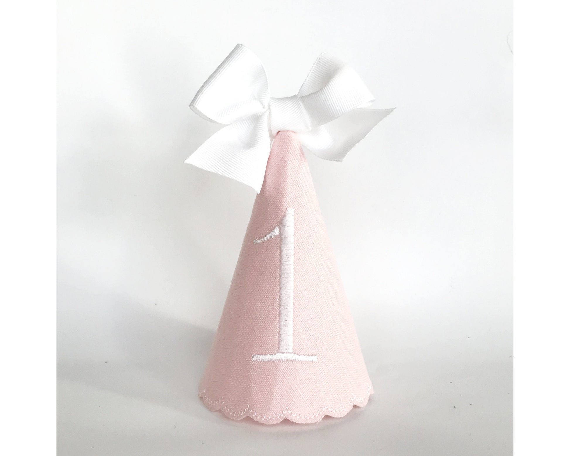 Classic Pink Keepsake Birthday Party Hat I Quick Ship Pink Party Hat I Pink and White Baby's 1st Birthday Party Hat I Cake Smash Hat