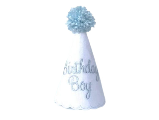 Birthday Boy Party Hat I Blue White Baby's 1st Birthday Party Hat I Blue Keepsake Party Hat I Cake Smash Hat I Boy's Birthday Party Hat