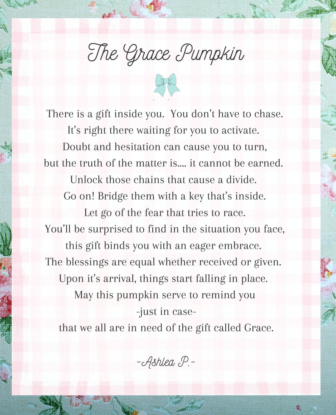 Grace Pumpkin, Blue Floral Pumpkin, Fall Decor, Fall Gift, Pumpkin Gift, Pumpkin Decoration, Autumn Decor, Blue Pumpkin